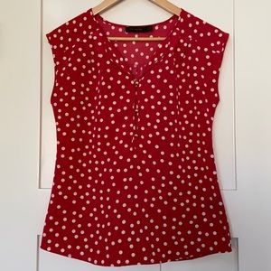 The Limited Red and White Polka Dot Blouse